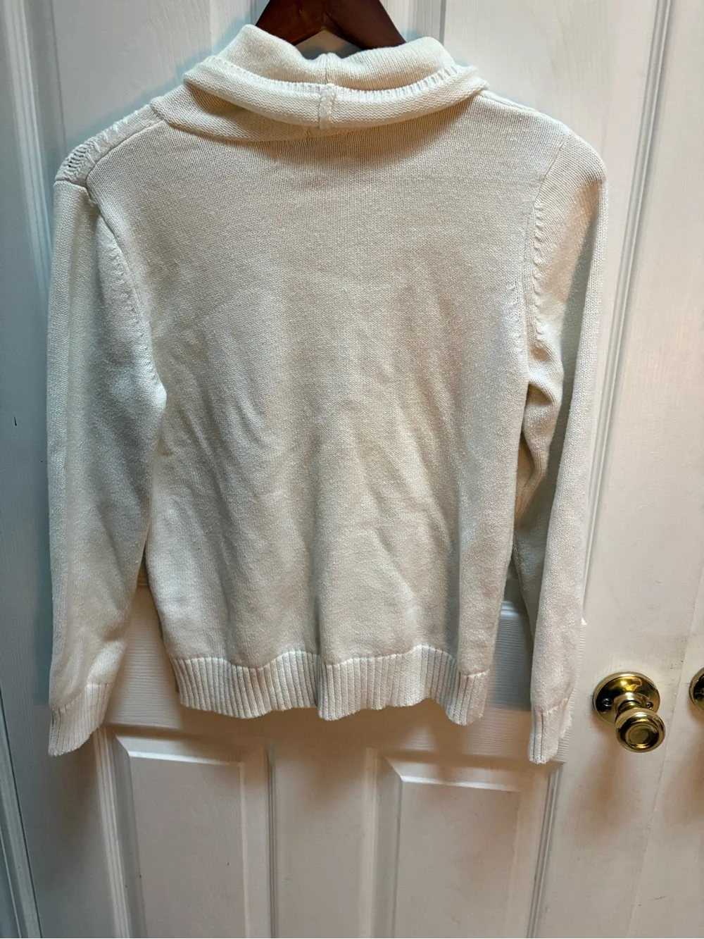 Jones New York Cream Cowl Neck Knit Sweater
